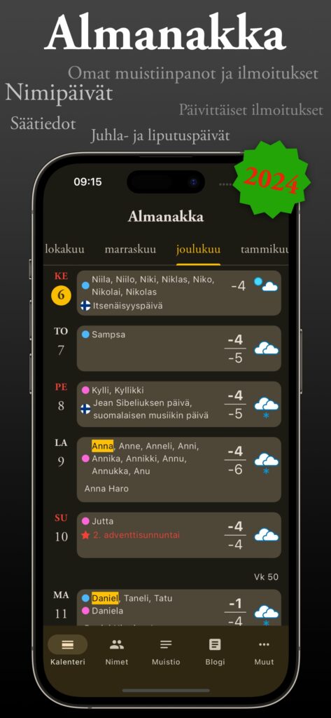 Almanakka, kuvakaappaus 1